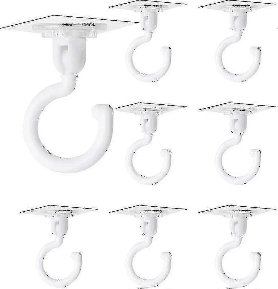 8 Pieces Transparent Self Adhesive Hooks 360 Degree Rotating Hook Strong Adhesive Hook Ceiling Wall Hooks Without Drilling