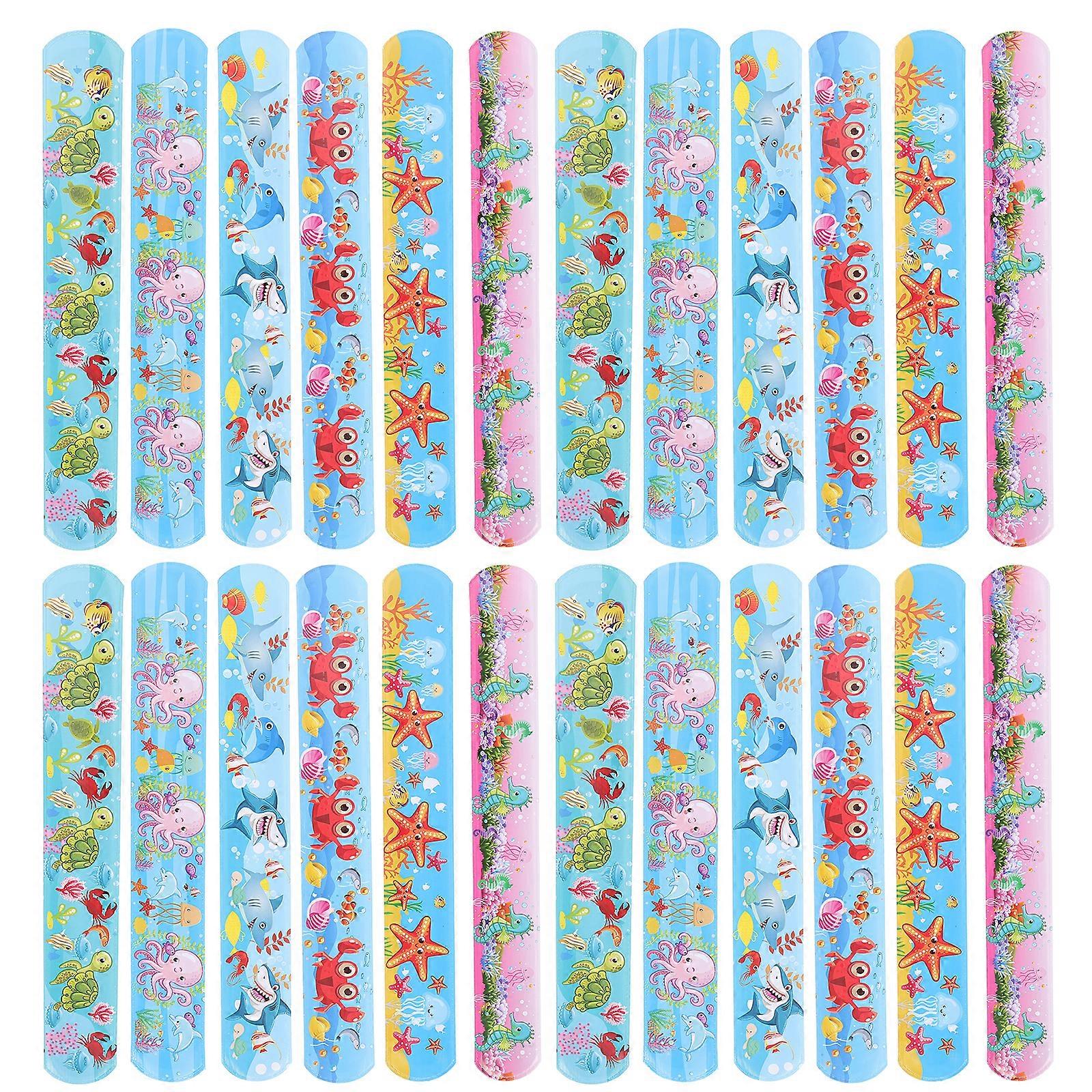 24個のおもちゃキッズオーシャンテーマリストバンド子供スラップバンドスラップブレスレットおもちゃキッズスラップバンド