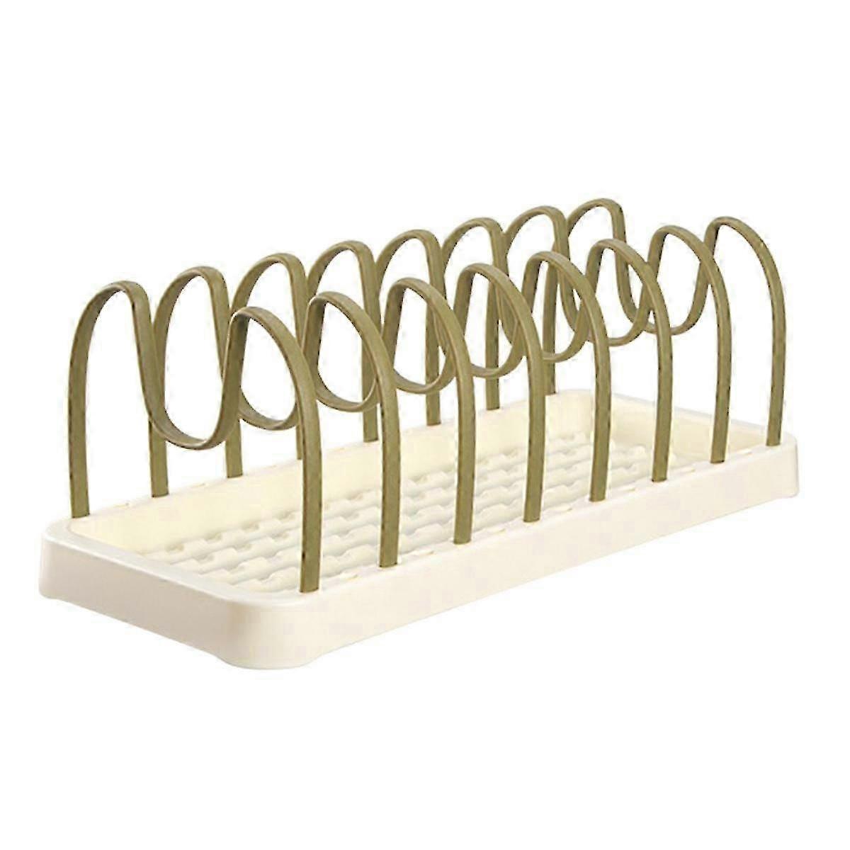 Pots And Pans Organizer For Cabinet, Pot Lid Holder For Kitchen Counter With Adjustable Plug-in Div