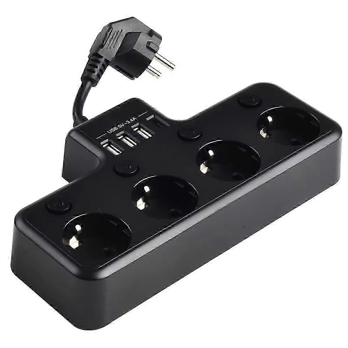 Multiprise d’alimentation 4 voies 16A 4000W commutable individuellement interpolée avec plusieurs ports USB C