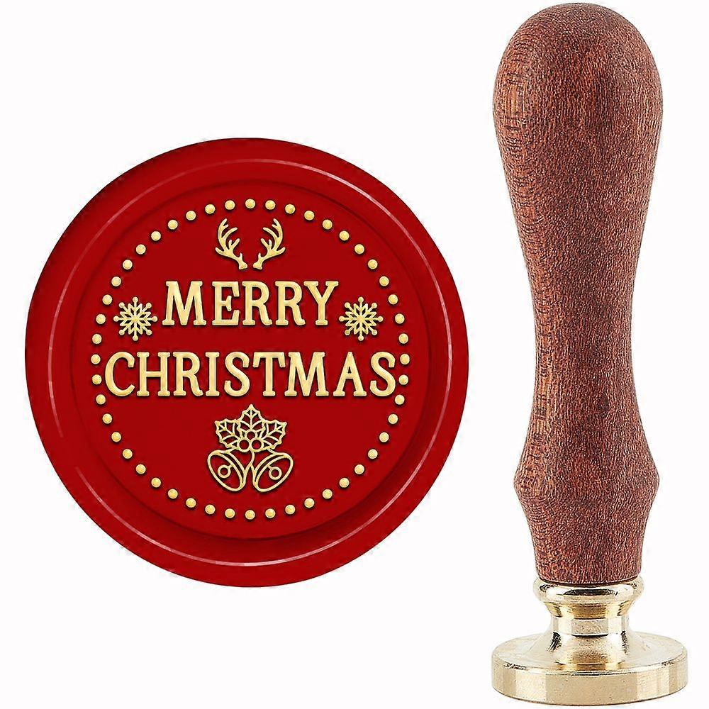 Brass Wax Seal Stamp with Handle for DIY Scrapbooking Christmas Themed Pattern 3.5x1.18 inch(8.9x3cm)