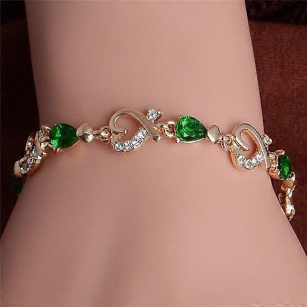 Pulsera de cristal para damas de moda [verde]