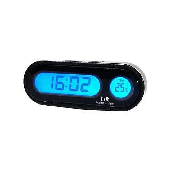 Digital Car Clock Thermometer with Display Vehicle Adjustable Angle 2-in-1 Luminous Temperature Dashboard Clock