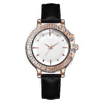 XR3370 Fashion Diamond Watch Classic Belt Watch Naisten rannekello (musta)