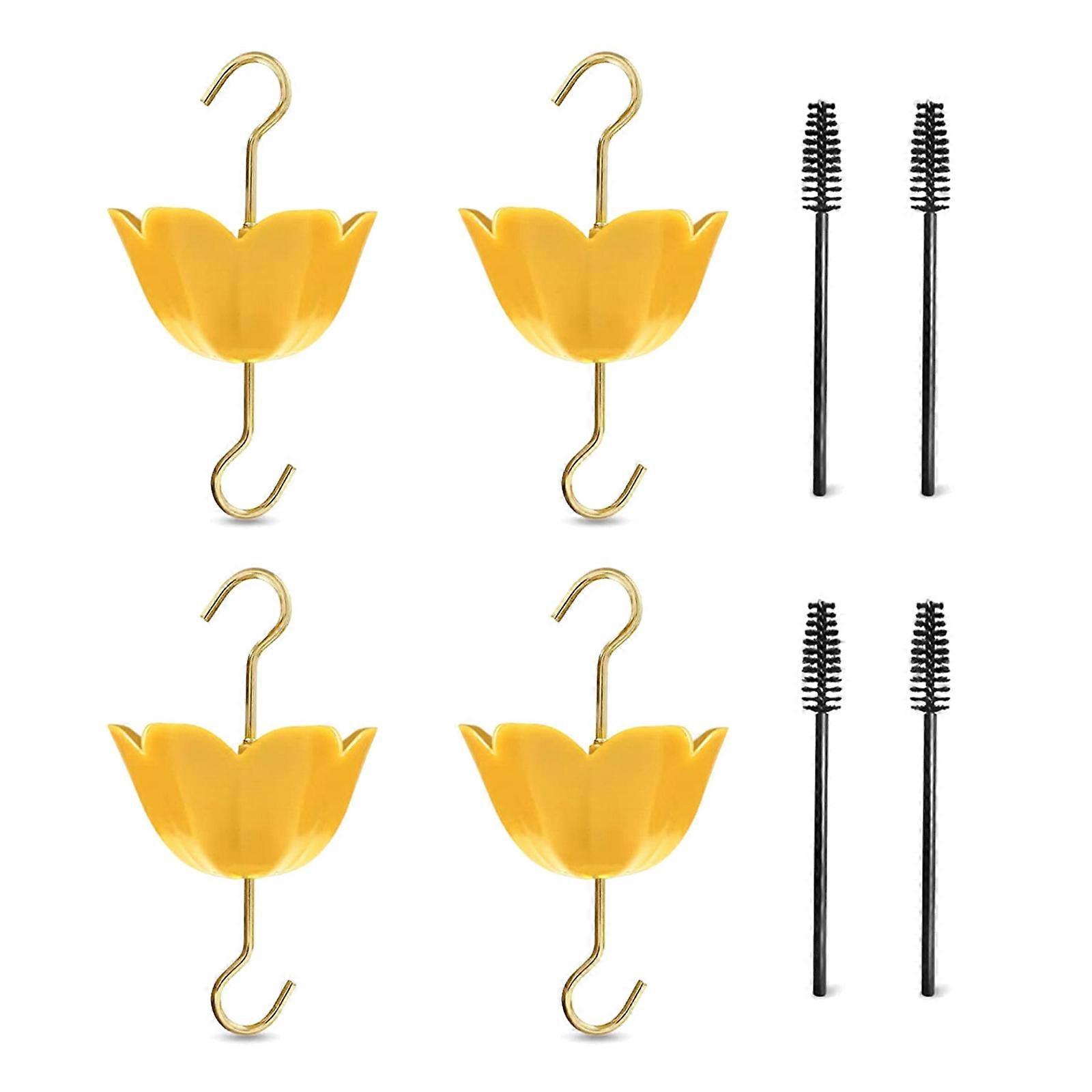 Hummingbird Feeders Accessories Part for Anti-ants Ant Guard with Large Capacity Umbrella-shape Ant Guard Hooks Yellow