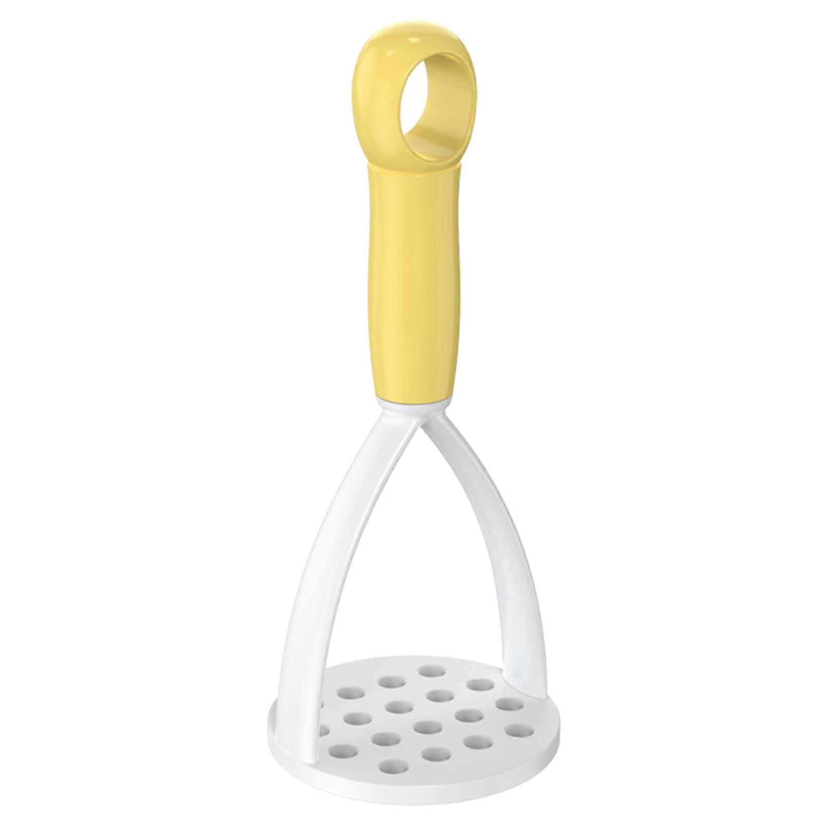 Plastmaterial Pressad Potatis Masher Puree Juice Maker Potatis Pusher Slät Mashed Potatis Kross Kök Frukt Verktyg Gul