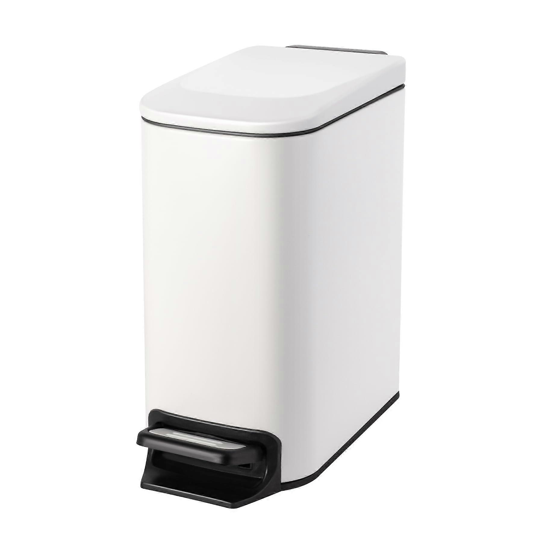 Small bathroom trash can Soft pedal with lid 6L stainless steel Home practical