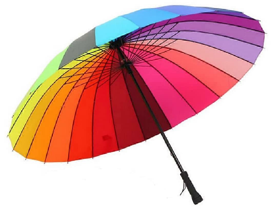 Large Rainbow Umbrella for Women - Colorful Fashionable Design, Extra Large Size, Durable Waterproof Material
