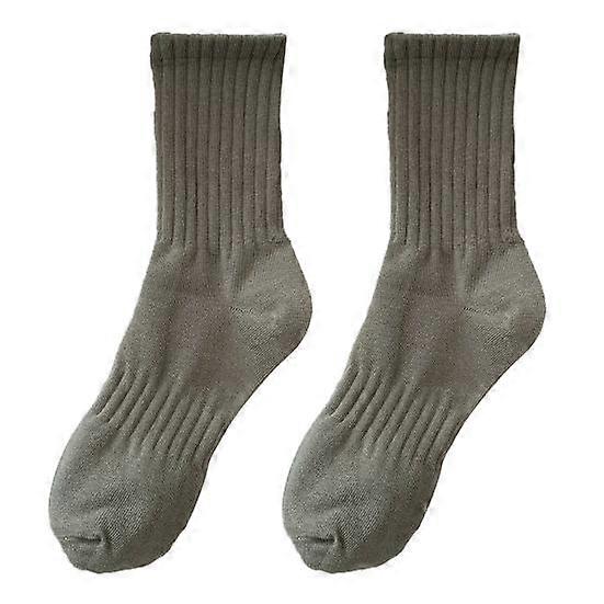 1 Pair Unisex Socks Pure Color Knitted Mid-tube Ankle Protection Soft High Elasticity Anti-slip Warm No Odor Sweat Absorption Adult Four Seasons