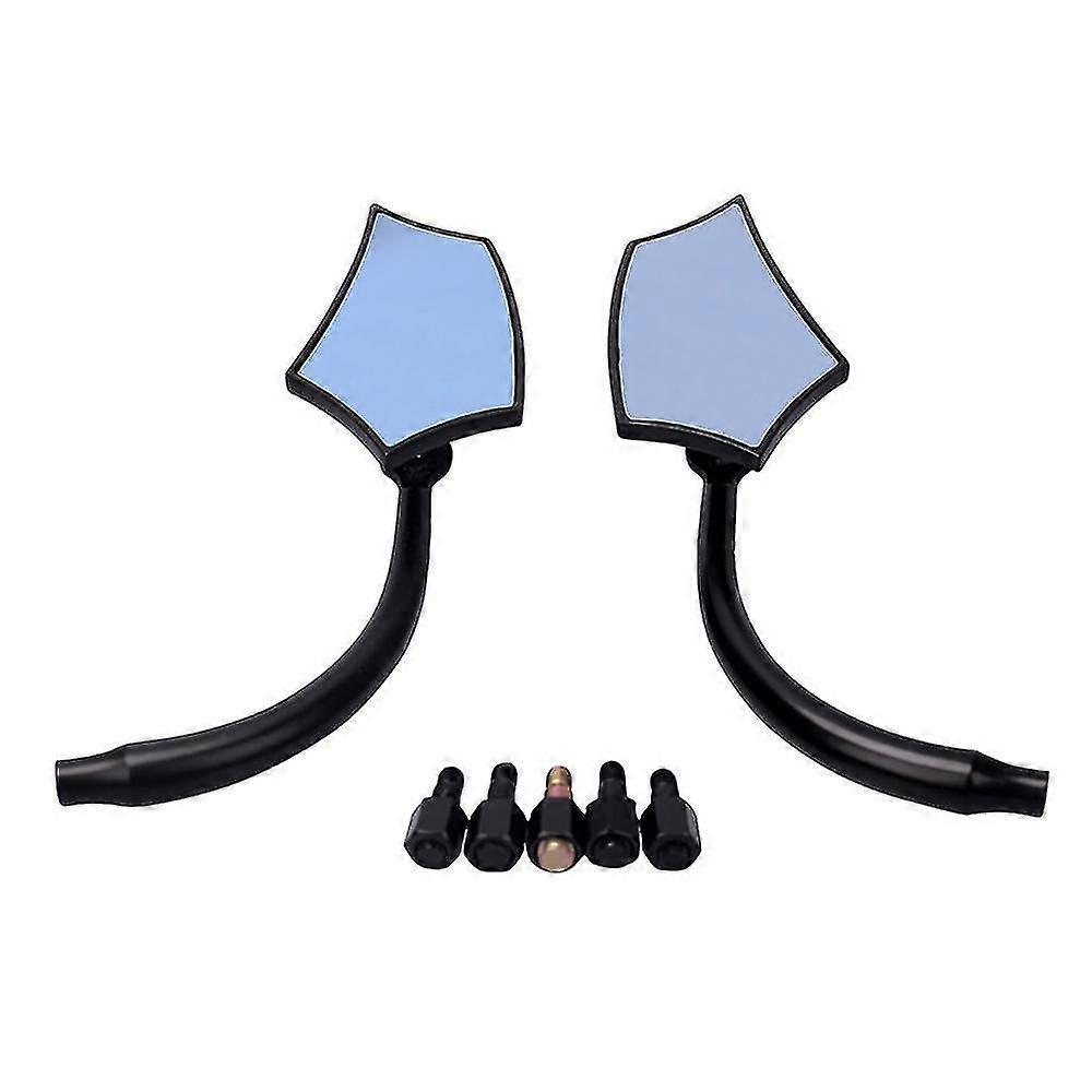 2pcs Motorcycle Rearview Mirror Aluminum Blue Adjustable Side Mirror For Harley Sportster, Softail, Dyna, Road King