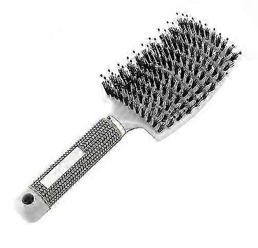 Boar Bristle Hair Brush - White1pcs)