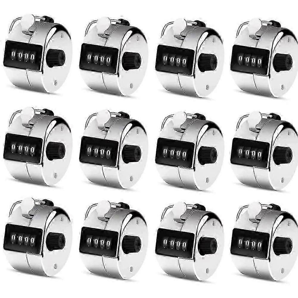 12 Pcs Hand Tally Counter 4-digit Lap Counter Clicker, Manual Mechanical Handheld Pitch Click Count