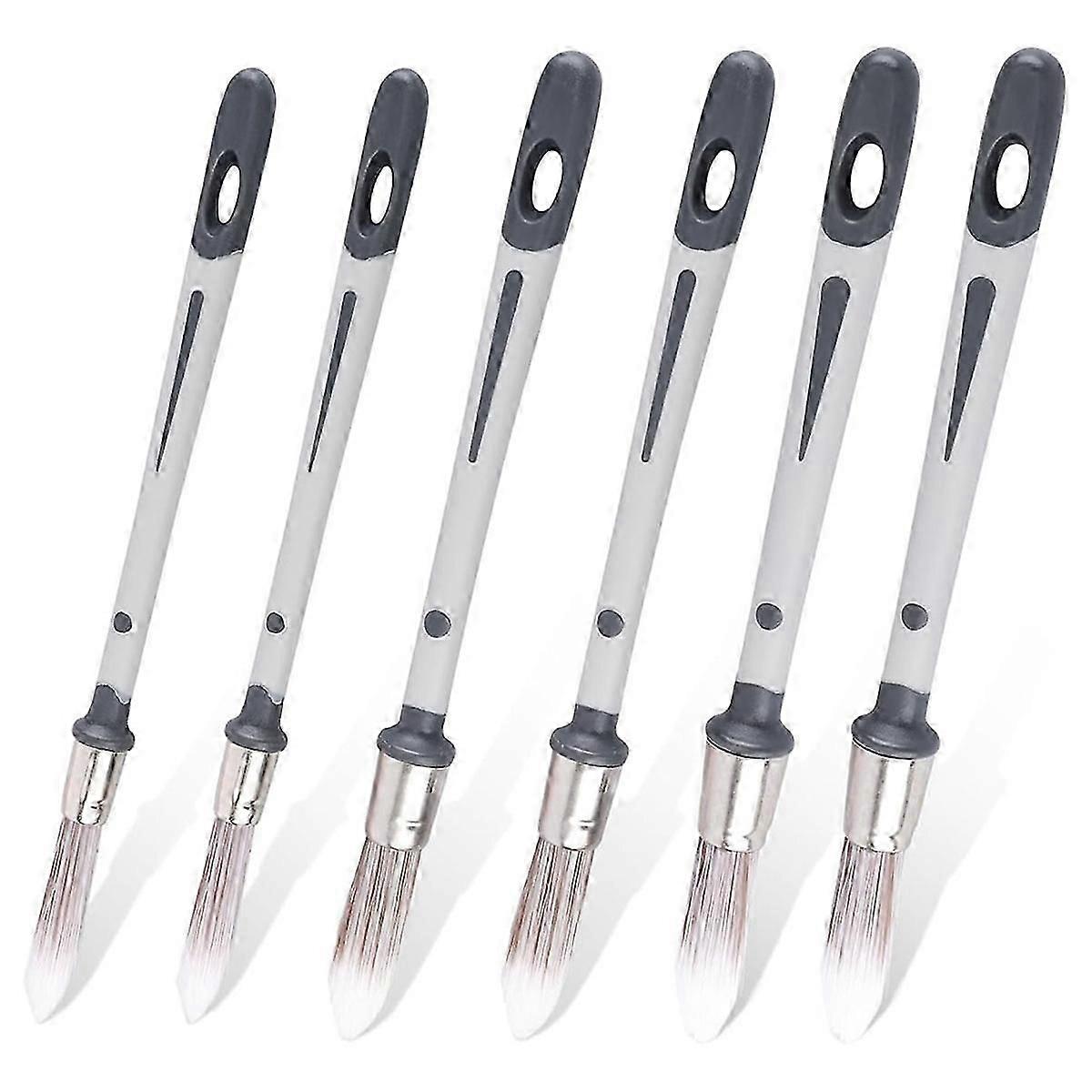 6Pcs Paint Brushes for Walls,0.45,0.6,0.75 Inch Small Trim Paint Brushes Tool Paint Edger for Touch Up House Wall Corner