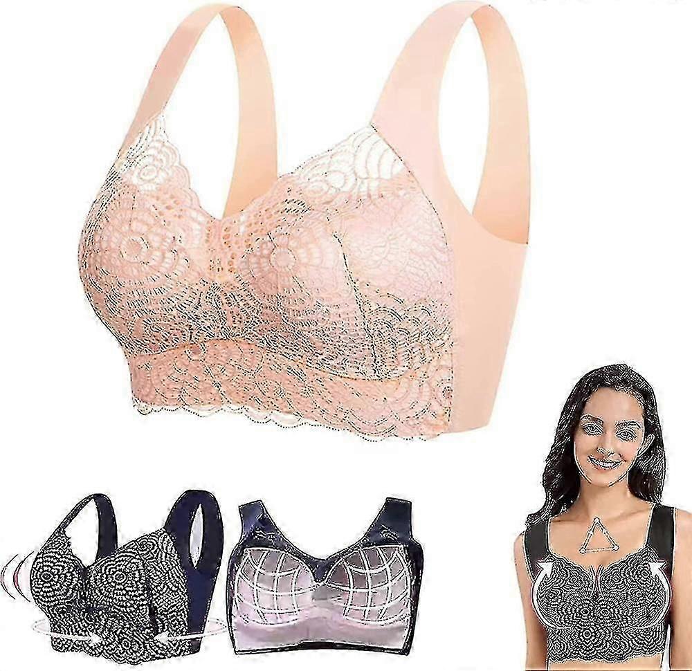 Lenfity Detoksifikasyon Ve Şekillendirme ve Güçlü Kaldırma Sütyeni, Seksi Dantel Konfor Telsiz Sütyen Artı Beden