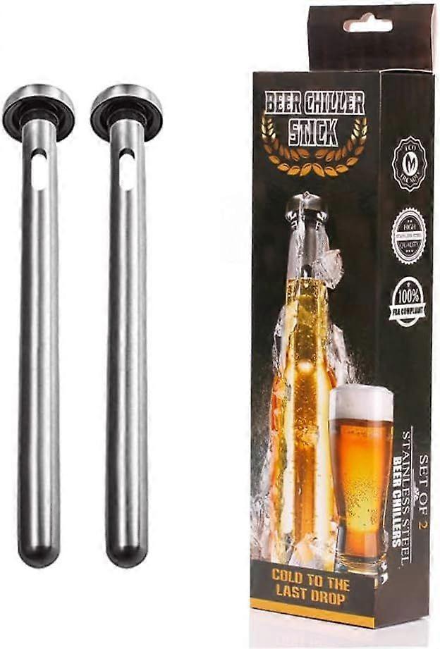 Ølkjølerpinner for flasker, kjølepinner for ølflasker i rustfritt stål, rask avkjøling for å holde drikker kalde, for menn, ølelskere, ølkjøler