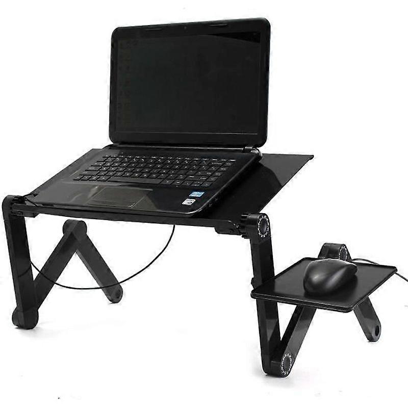 Laptop Table USB Fan PC Stand Bed Table Black