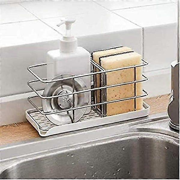 304 Stainless Steel Kitchen Sink Organizer with Eagle Beak Design, Multi-Functional Sponge Holder, Wall-Mountable