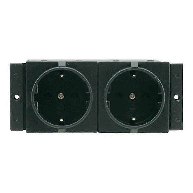 Embedded mounting socket - Kramer - TS-2DE - Power supply x 2 - Black color - Indoor use