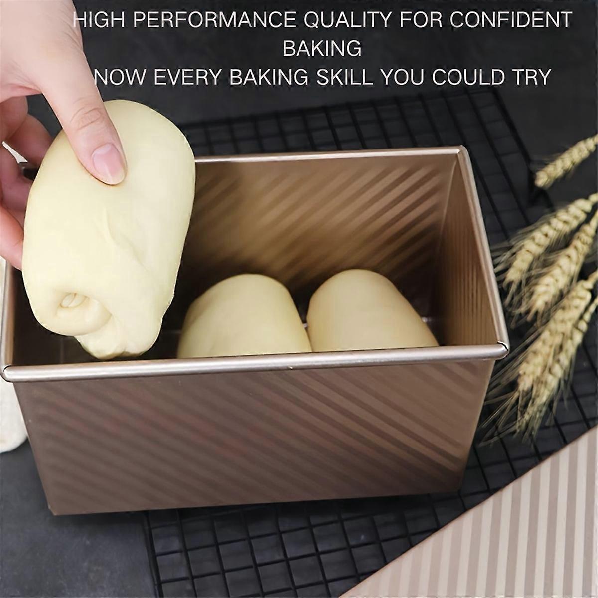 2 Pack Non-Stick Loaf Bread Pan with Lid, Carbon Steel Baking Pan