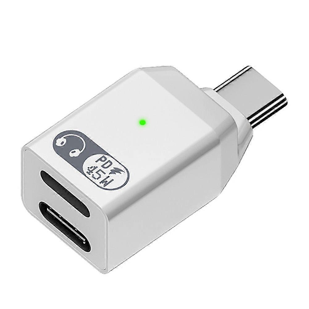 2-in-1 Headphone and Charger Adapter PD 60W Fast Charging Type C B