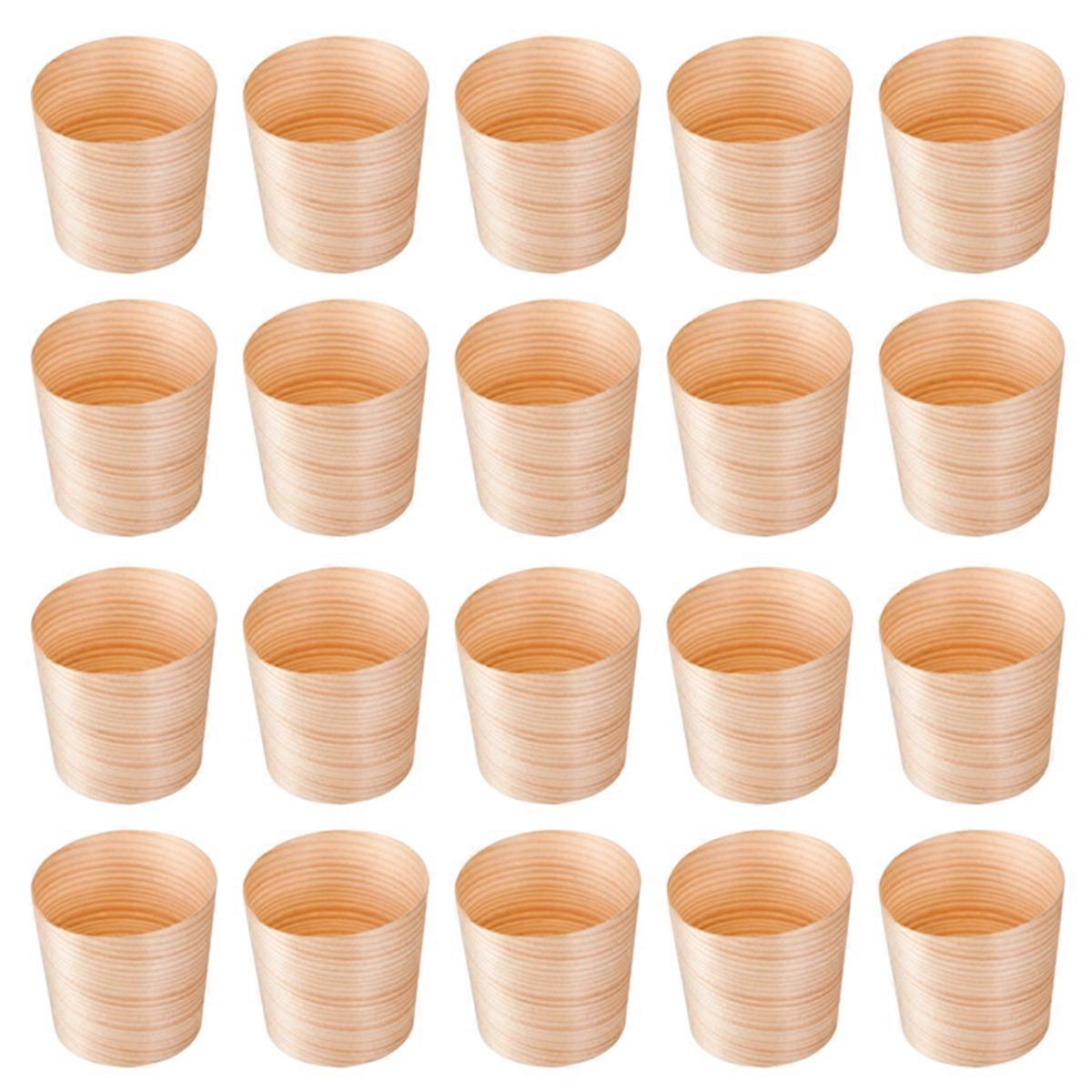 Biodegradable Natural Wood Cups Rustic Versatile