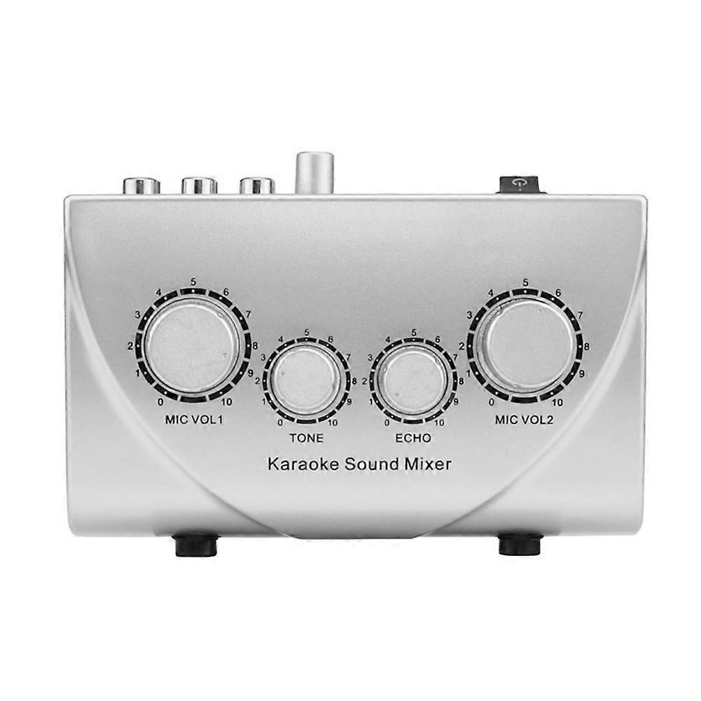 Karaoke Sound Mixer Portable Sound Mixer Professional Audio System Karaoke Dual Mic Inputs Audio Sou