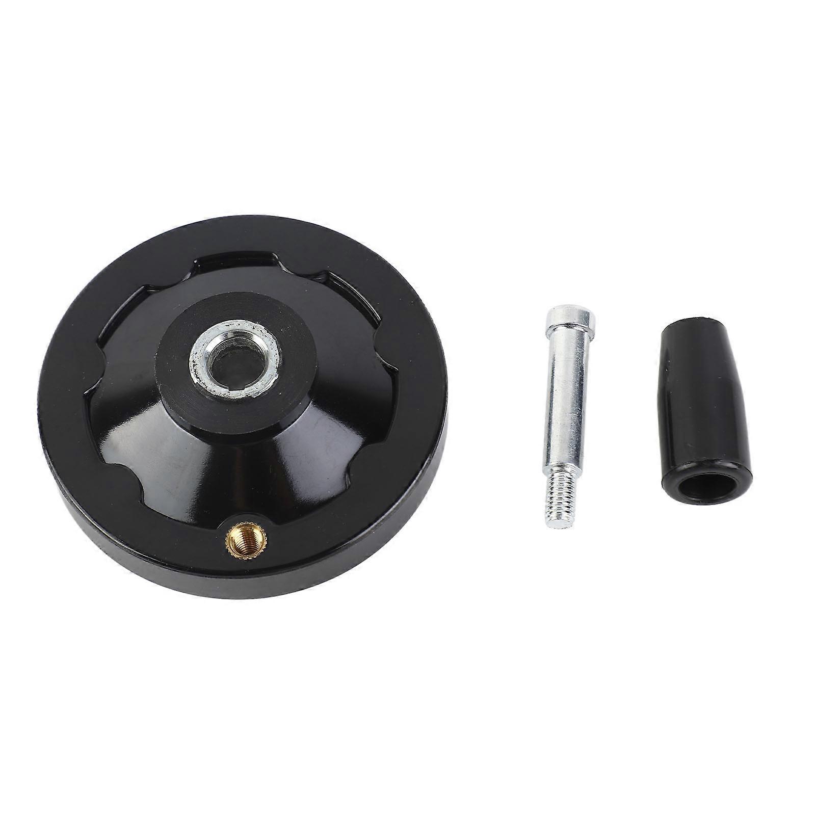 YUMILI Revolving Handle Hand 1 pcs Black Lathe Milling Machine Rear Ripple Hand Wheel with Revolving Handle(10 * 80mm)