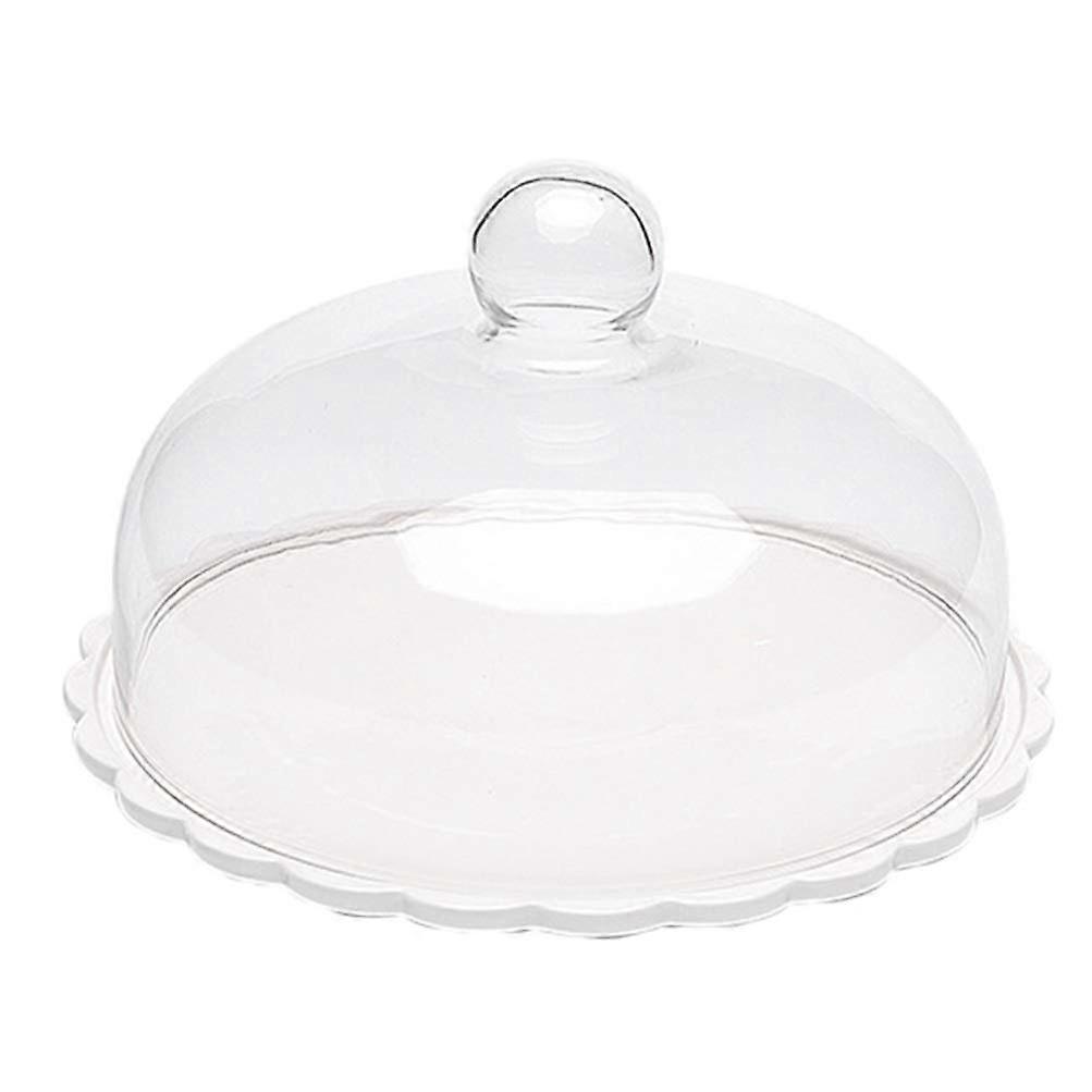Clear Ceramic Cake Plate Dessert Holder Decorative Serving Tray