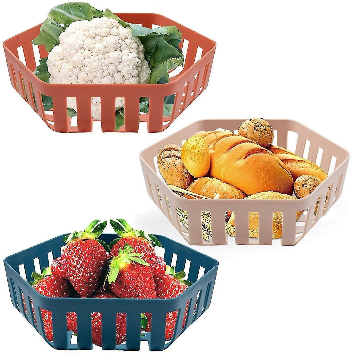 Stylish 3-Pack Fruit & Vegetable Baskets - Versatile Kitchen Organizers for Home Decor & Gift Ideas
