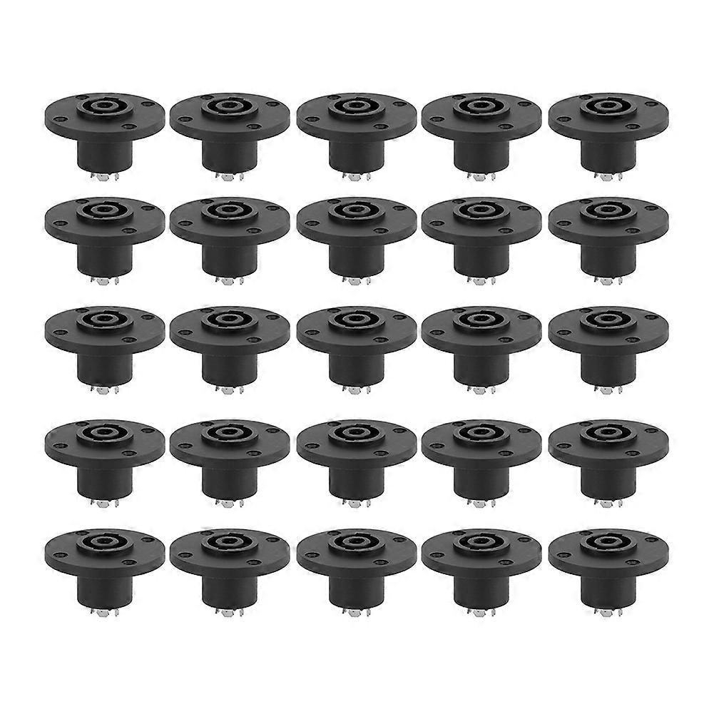 25pcs 4-Core Round Ohm XLR Female Socket Connector Panel Chassis Mount