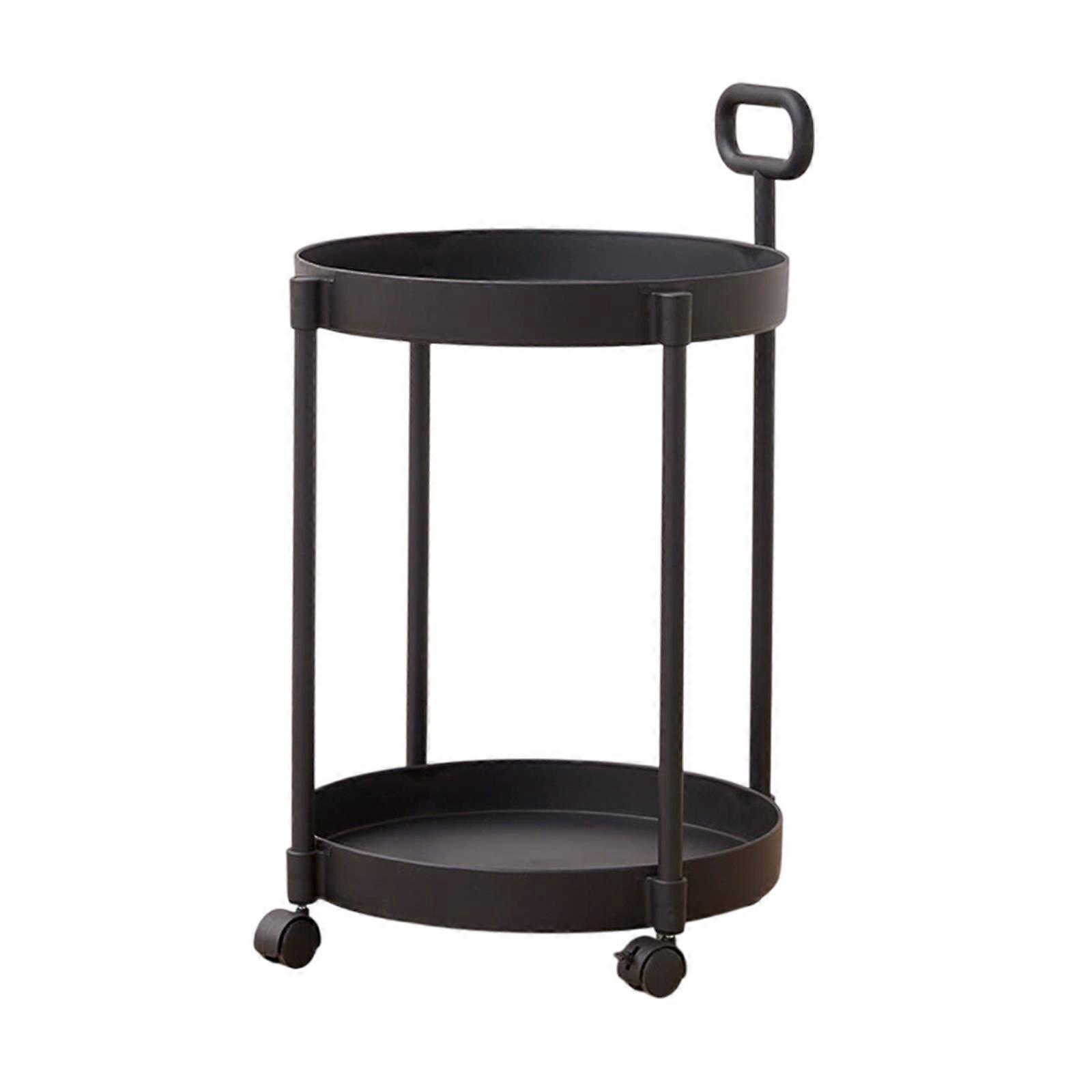 Home Coffee Table Movable Shelf Sofa Side Table Cart Bedside Shelf With Wheels Shelf PUW1058