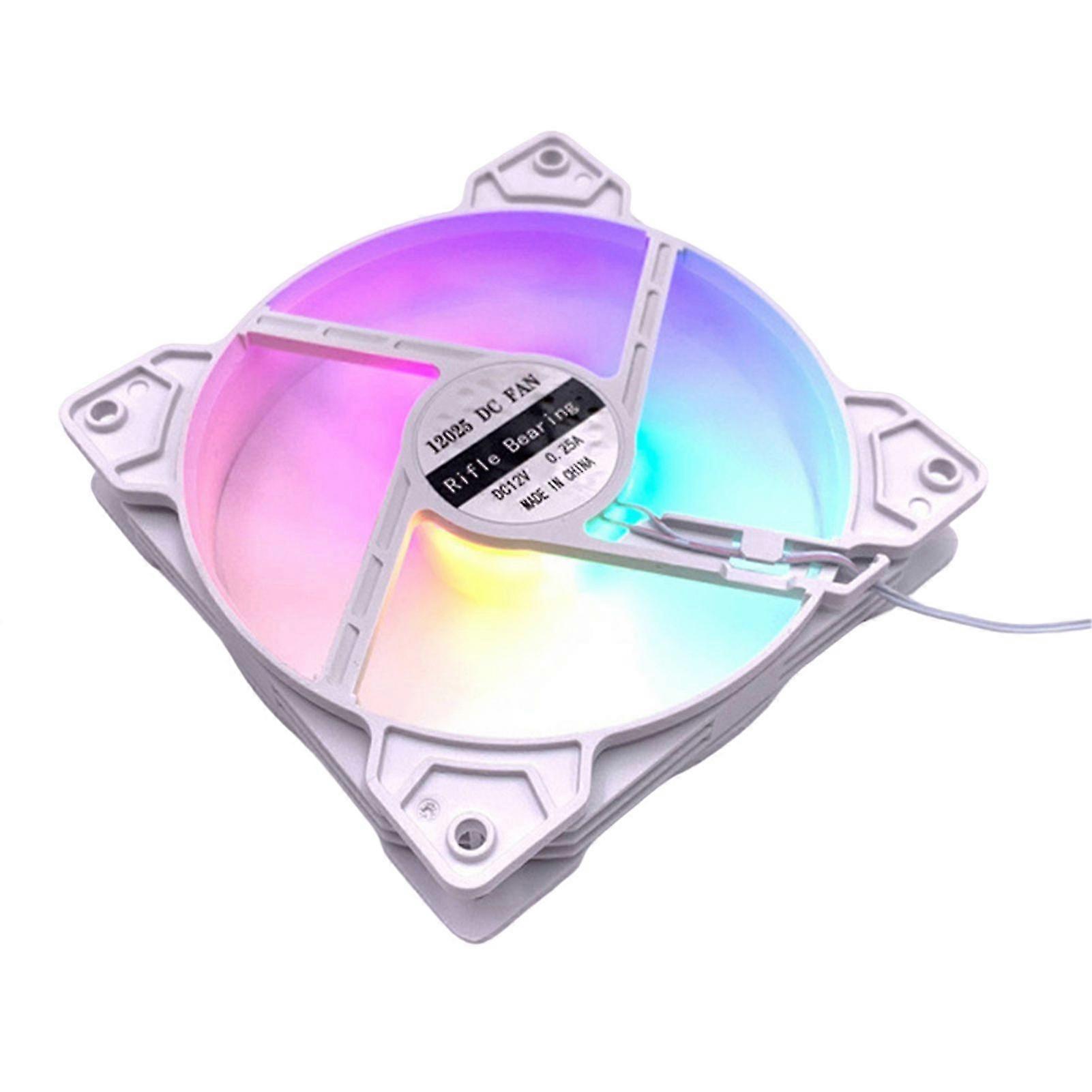 12cm Computer Case Cooling Fan Mute Colorful Light Effect Desktop PC Chassis CPU Cooler Fan Radiator for Office-FFY