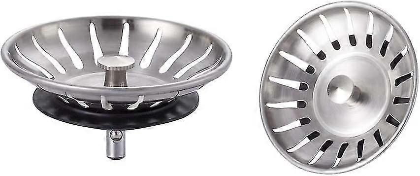 2pcs Stainless Steel Kitchen Sink Stopper - Universal Kitchen Sink Strainer (diameter: 78mm), Sink Stopper With 18 Slots