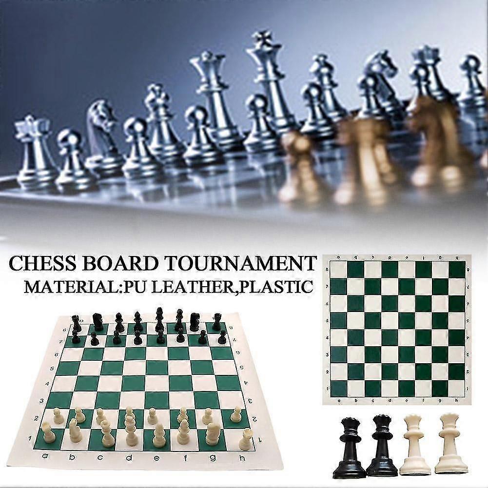 International Chess Board Tournament Set (with Pu Leather Chess Board Lot W3