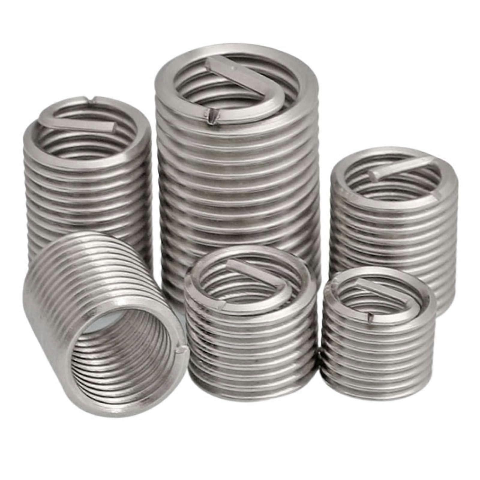 Thread Repair Insert M6 M8 Fine Thread 304SS Wire Inserts, Bushing Sleeve Repair Kit, Silver, Size M10x1.0x1.5D (2pcs)
