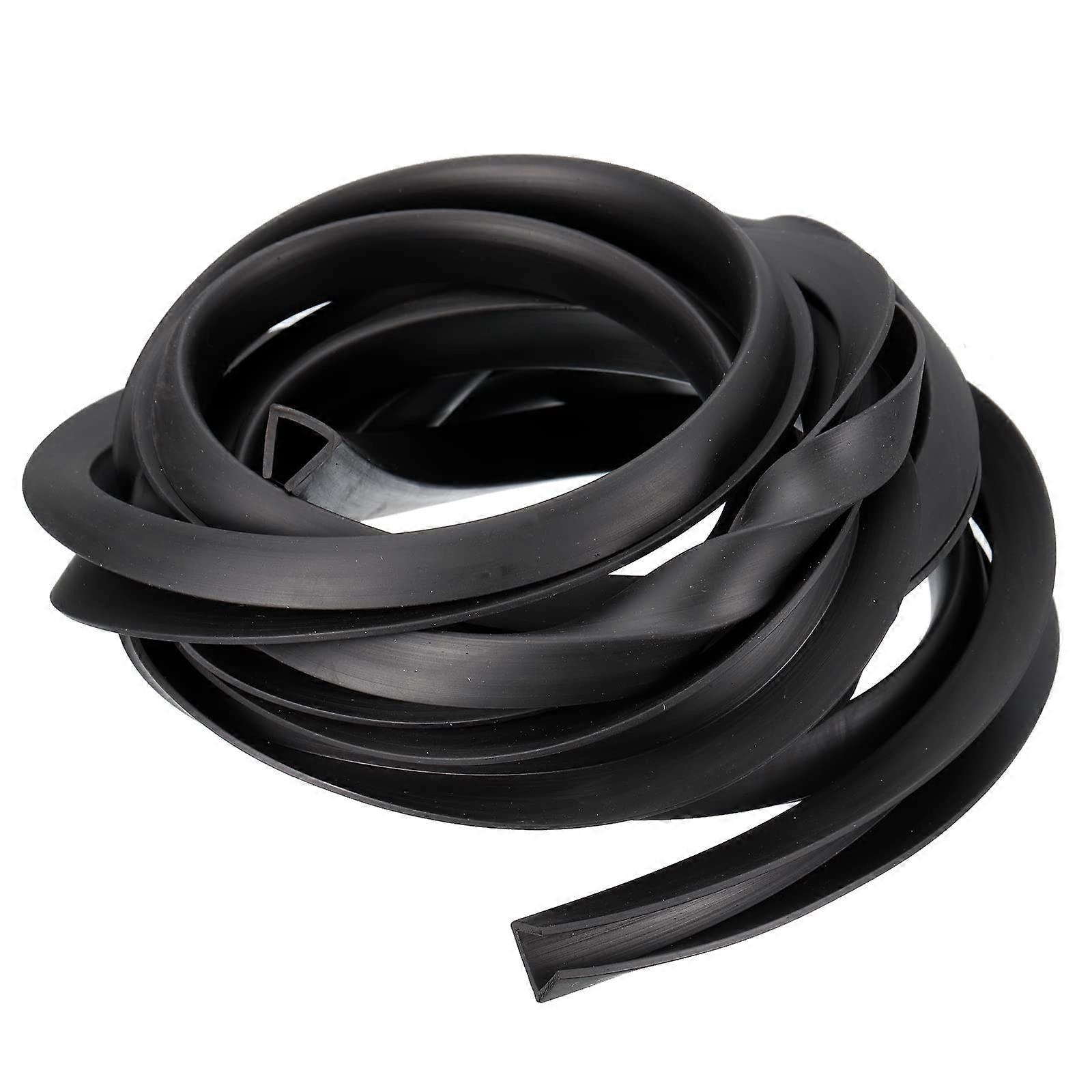 U Channel Edge Trim, 11.5ft Length Rubber Guard Seal Strip Edge Protector Flat for Fit 11.512mm Edge, (5/8' W x 9/16' H) Black 5/8'x 9/16'x 11.5ft