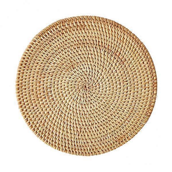 4xHeat Insulation Round Coaster Handmade Rattan Placemat for Coffee Mugs Cups 20cm