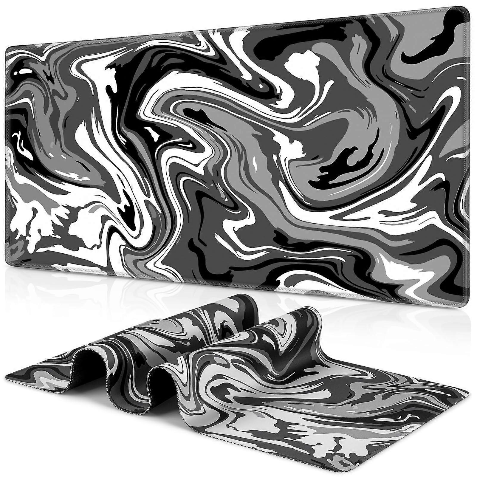 Gaming Mouse Pad 35.4x15.7 Inch Large Extended Design for Computer, Keyboard, Office and Home Use with Fluid Pattern