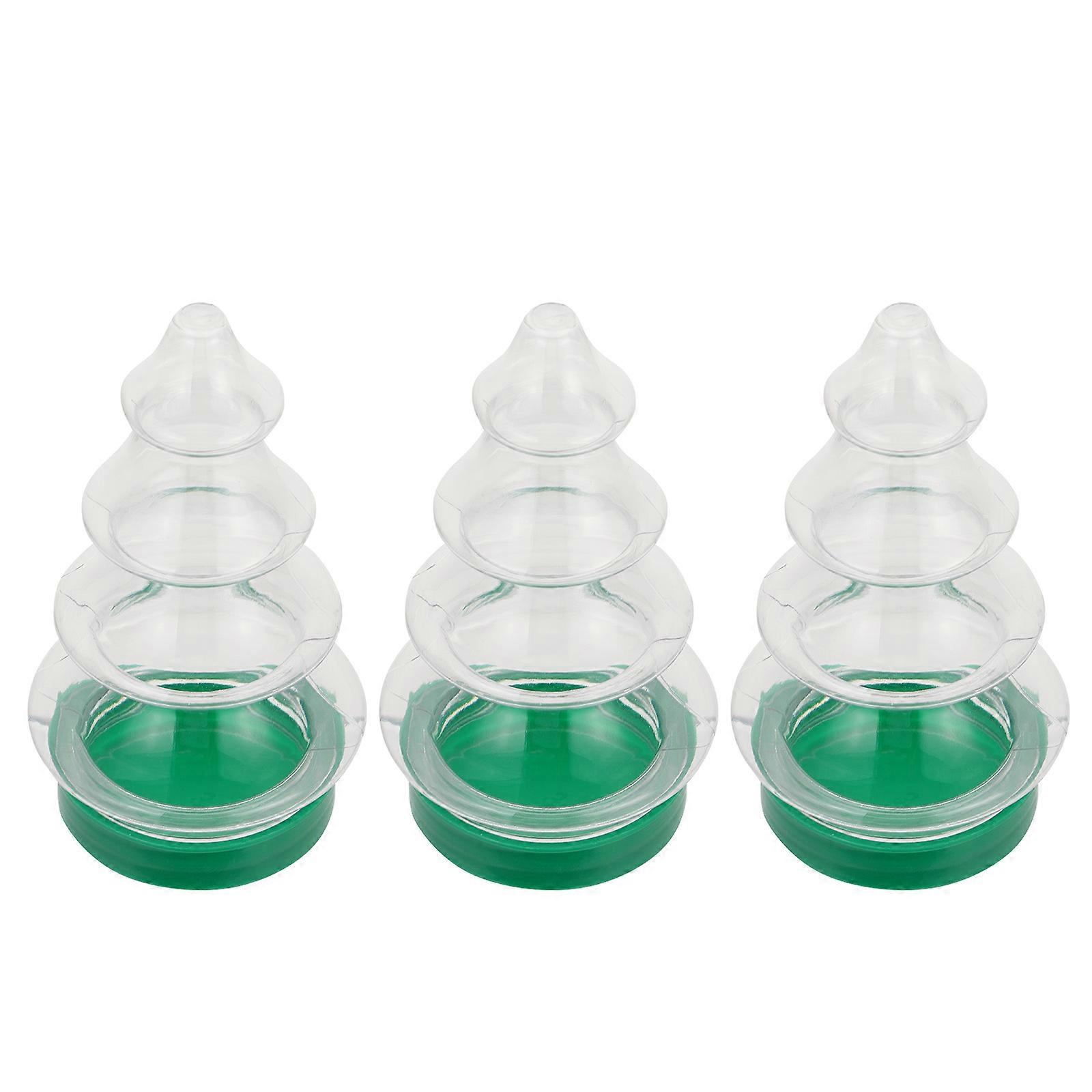 3pcs Christmas Candy Bottles Tree Shaped Storage Jars for Festive Decor Treats Reusable Easy Clean