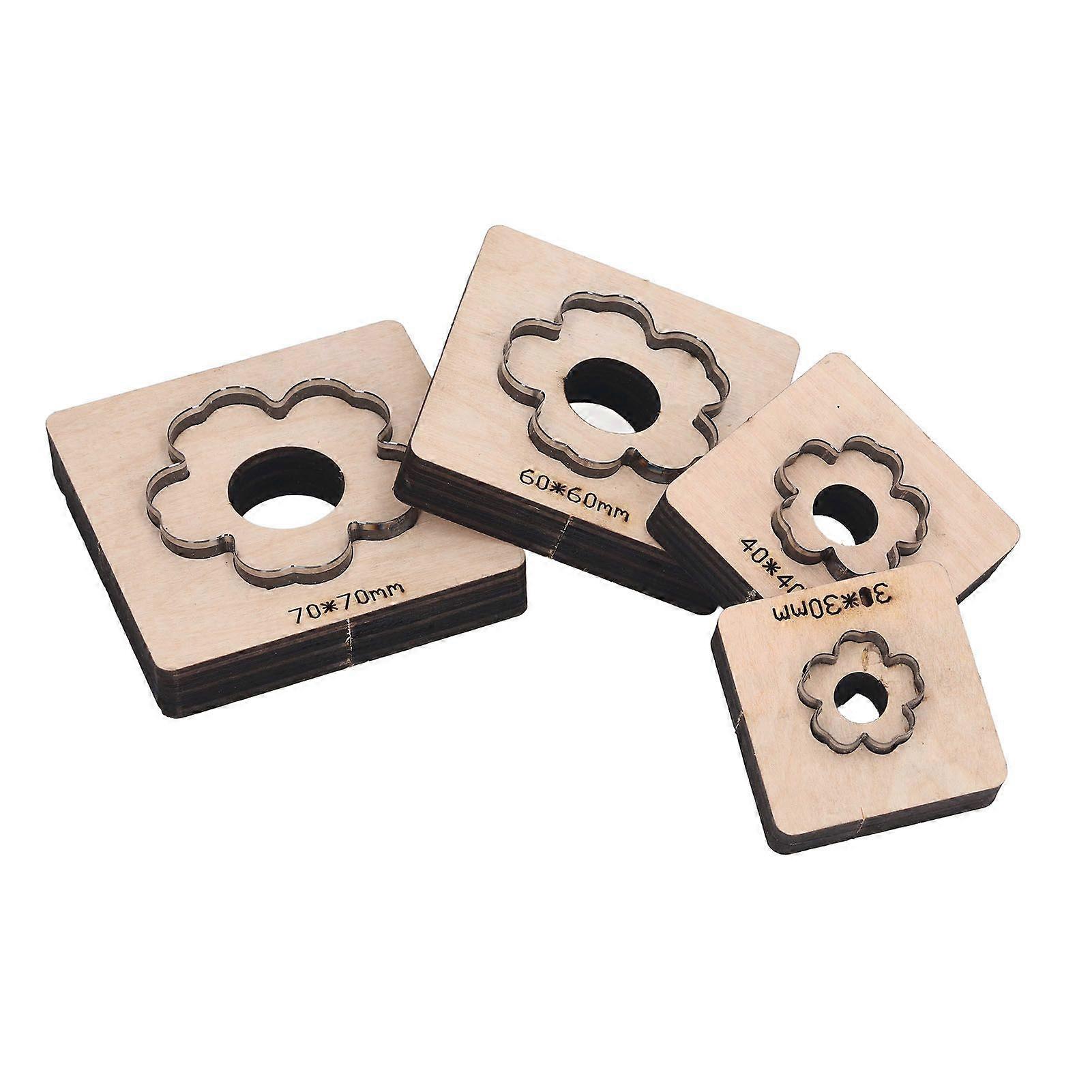 2025 senaste modell 4st läder skärform blomma mönster exakt rengöring