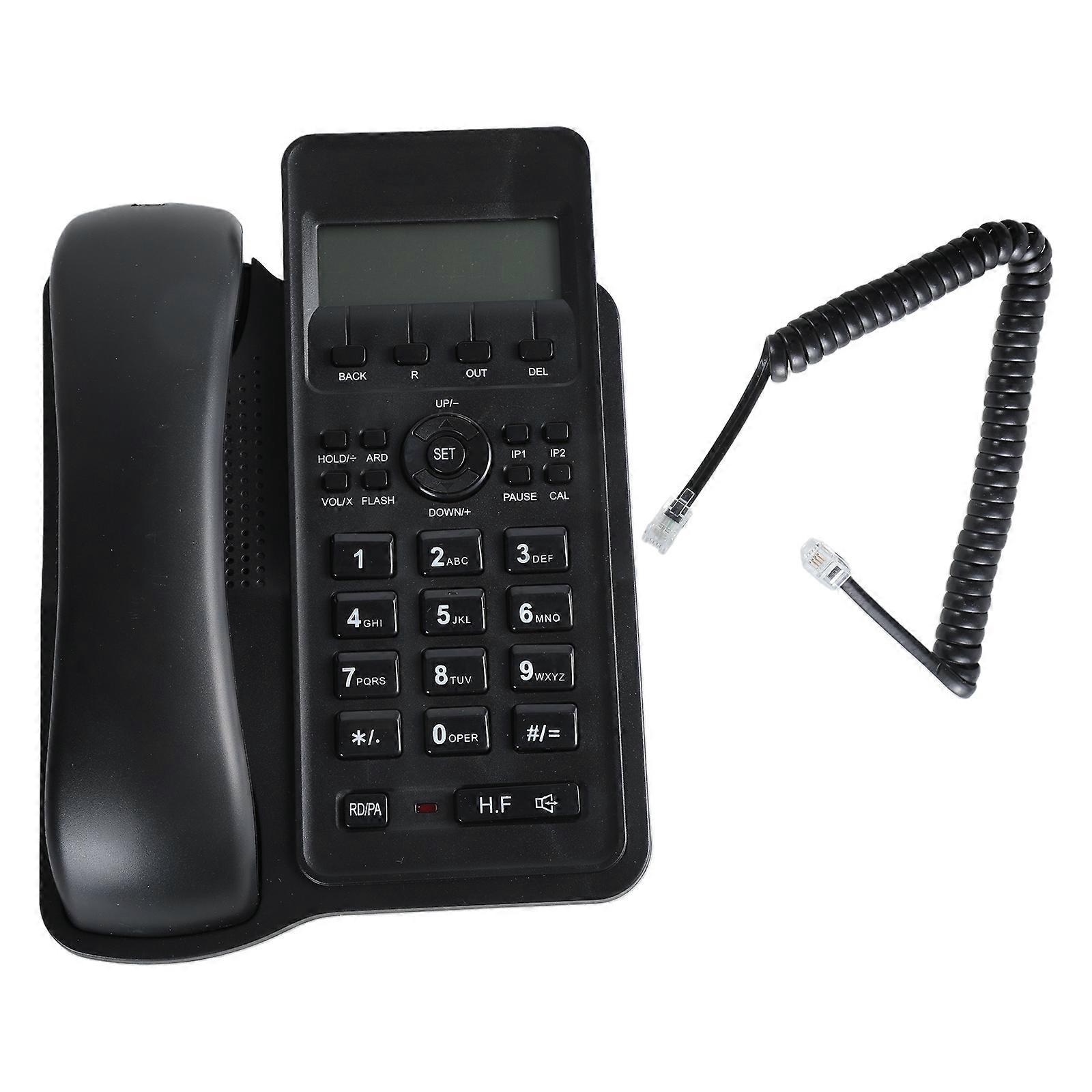 Landline Telephone Desktop Telephone Fixed Telephone Caller Telephone Front Desk Home Office with Call Display Telephon Black