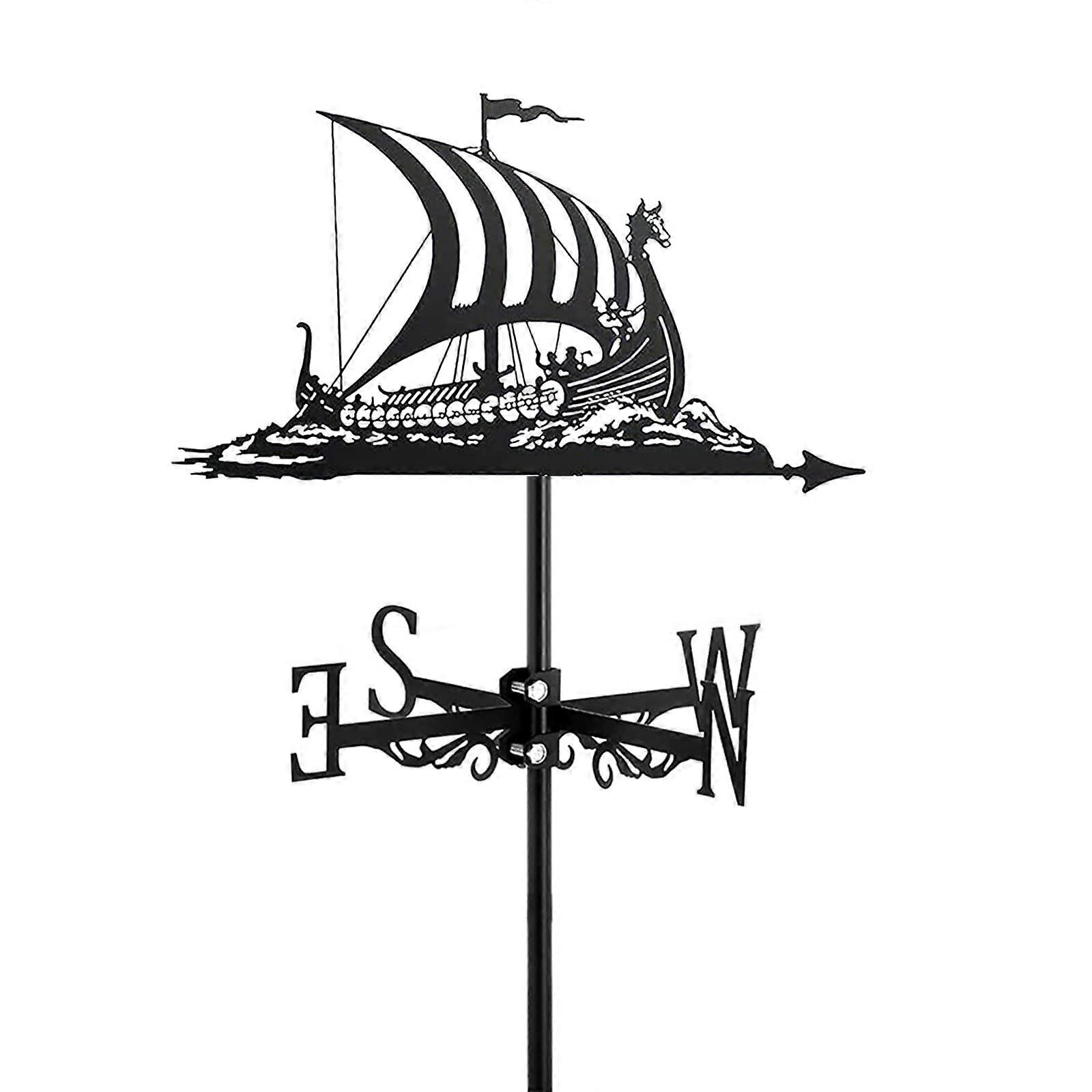 Ship Weather Vane - Retro Stainless Steel Boat Wind Direction Display with Anti-Rust Finish, Nautical Sailing Decor Ref: 1933