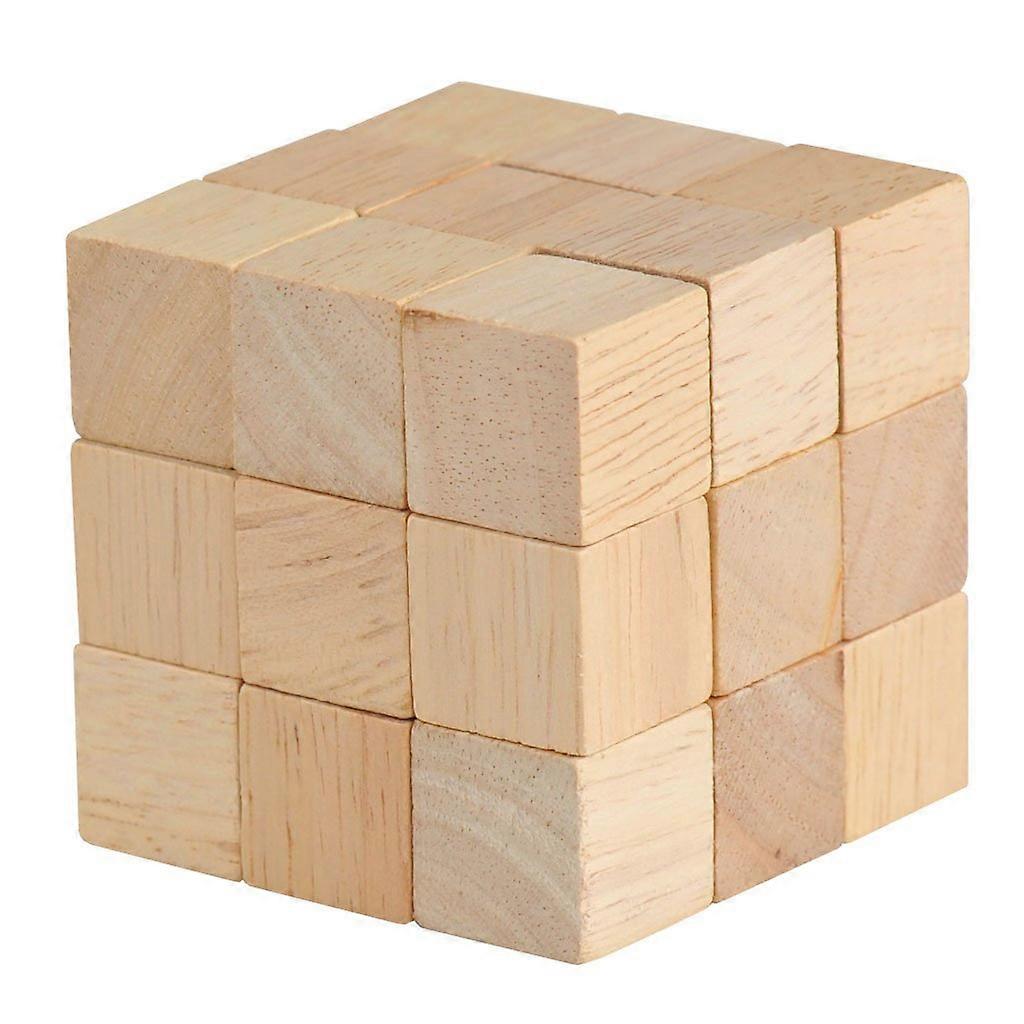 Natural Wood Soma Dice Puzzle Game Concentration Training