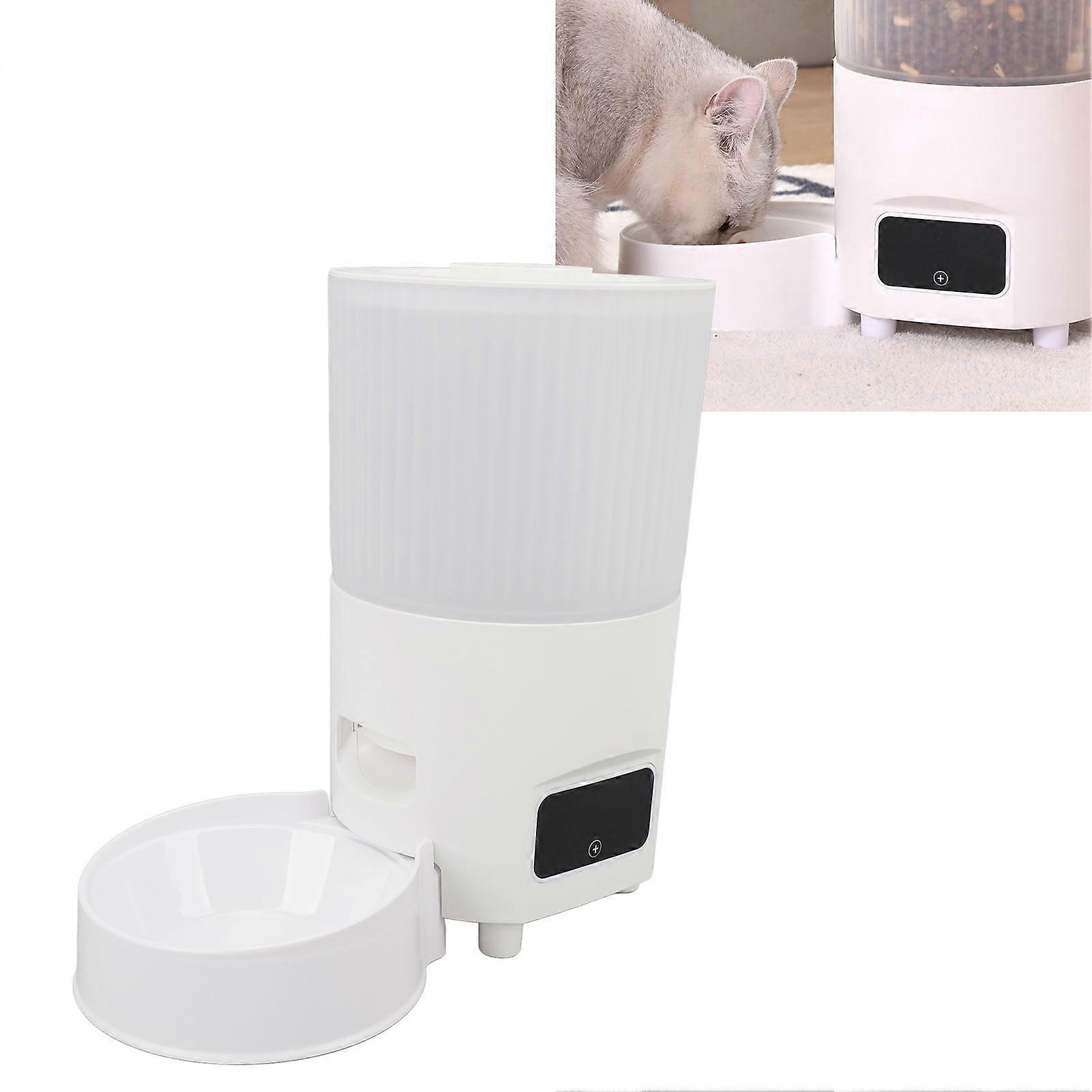 Automatic Cat Feeder 3L Large Capacity Remote Control Timer Smart Auto Pet Food Dispenser for Indoor Home White WiFi Version 