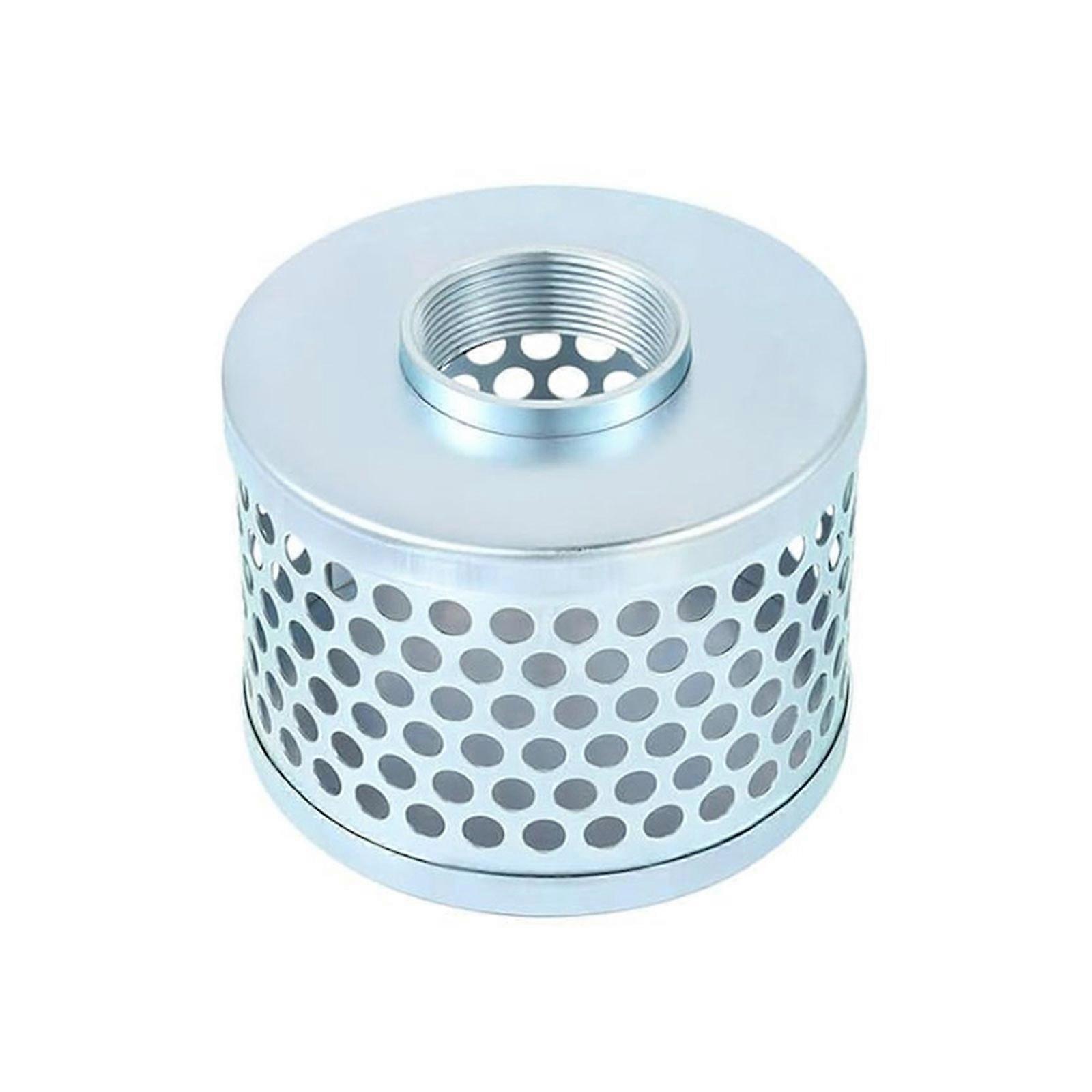 Pump Suction Filter Basket With NPT Female Thread Carbon Plated Steel Mesh Block Debris Effectively for Solids Reduction  2Inch