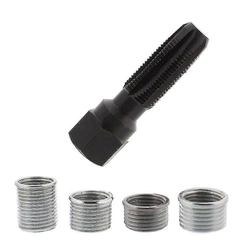 5pcs Spark Plug Thread Repair Kit Carbon Steel Re-threading Tap Insert Tool