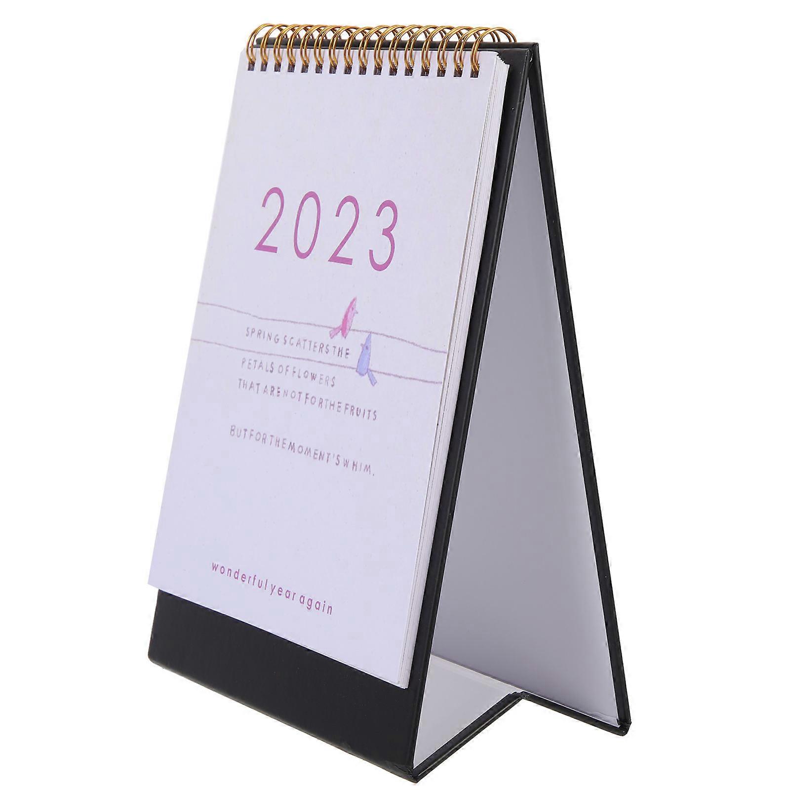 Desk Calendar Memo Pad Rectangular Home Use Black 21.7X15.6X8.9CM Scheduling 1Pack