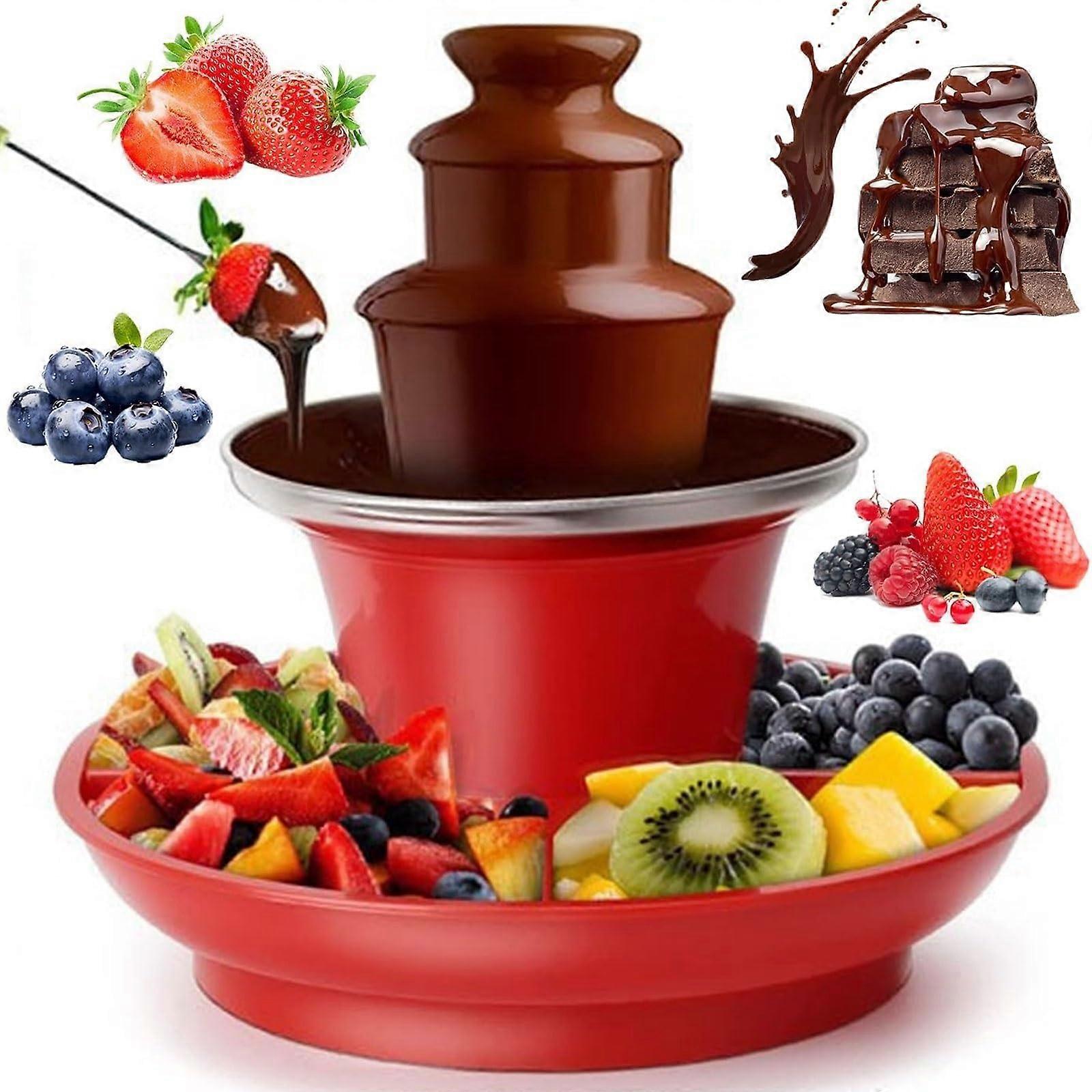 Electric chocolate fondue set, chocolate fountain hotpot, removable 3tier tray