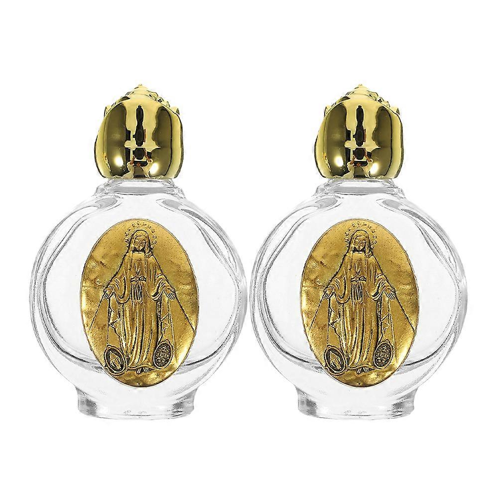 Decorative Bottles Glass Holy Water Bottle For Women Elegant Design Daily Use 2Pcs