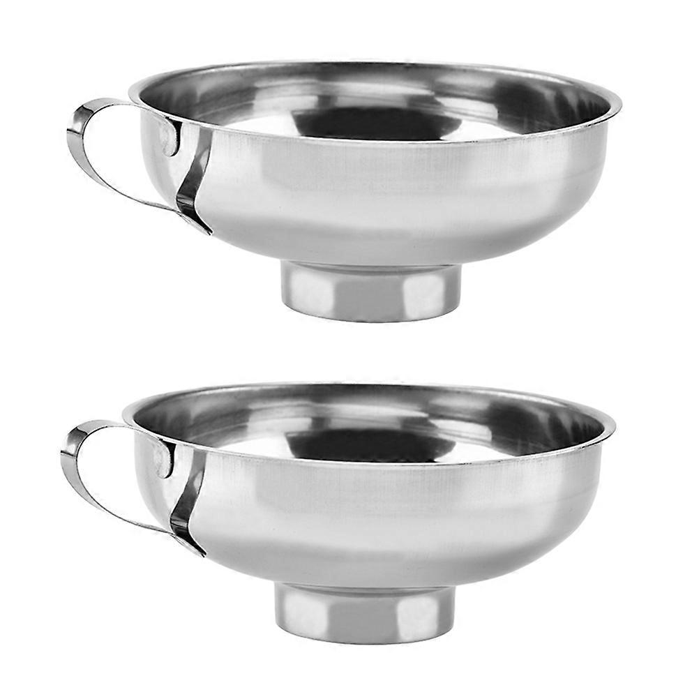 Kitchen Funnel 2Pcs Silver with Safe Grip Handle and Removable Strainer Feature for Kitchen Use